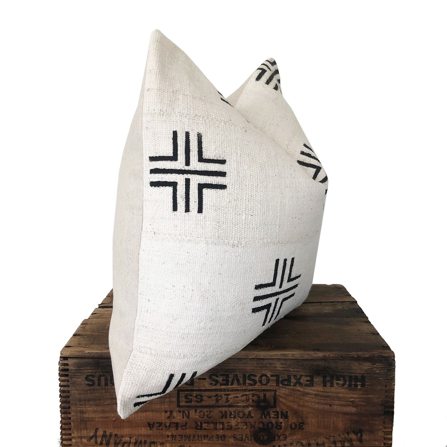 Mudcloth Pillow Cover, Black and White Mudcloth Pillow