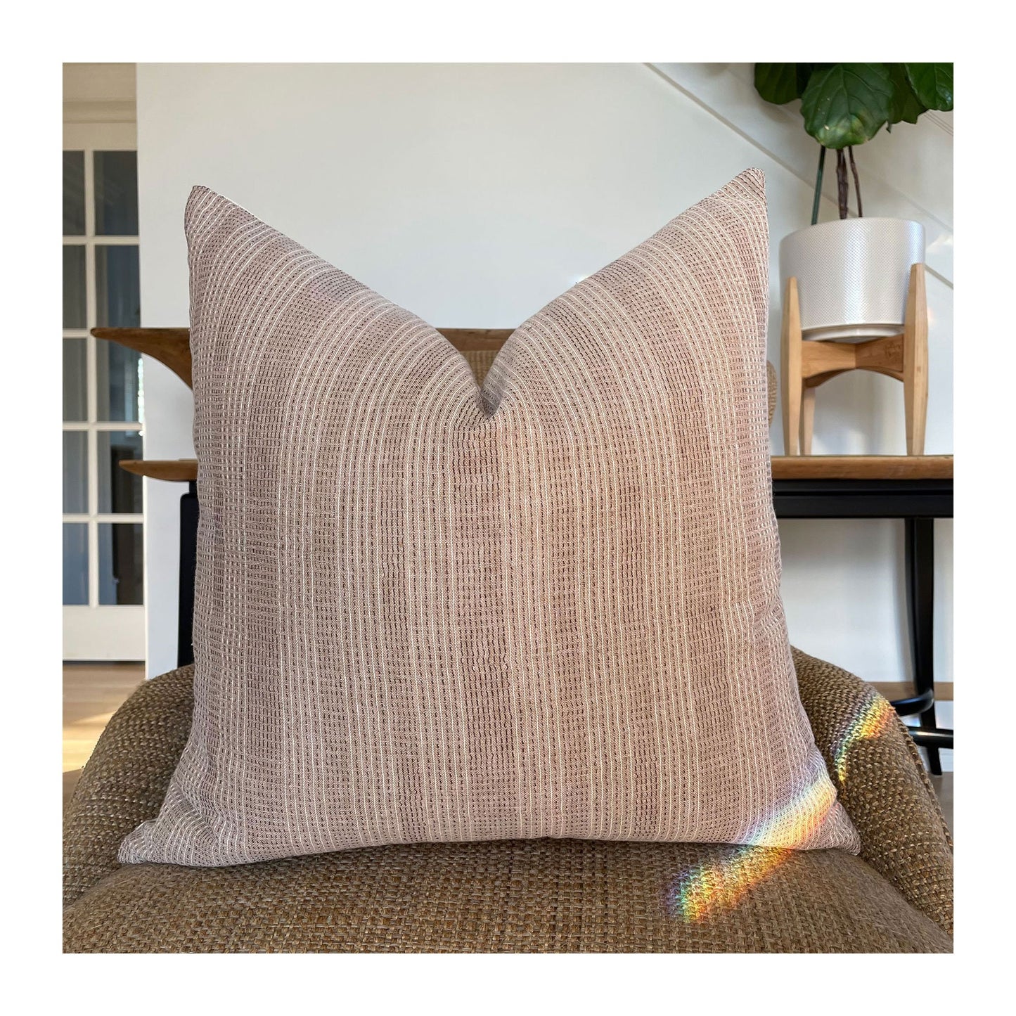 Brown Stripe Pillow Cover, Modern Farmhouse Pillow