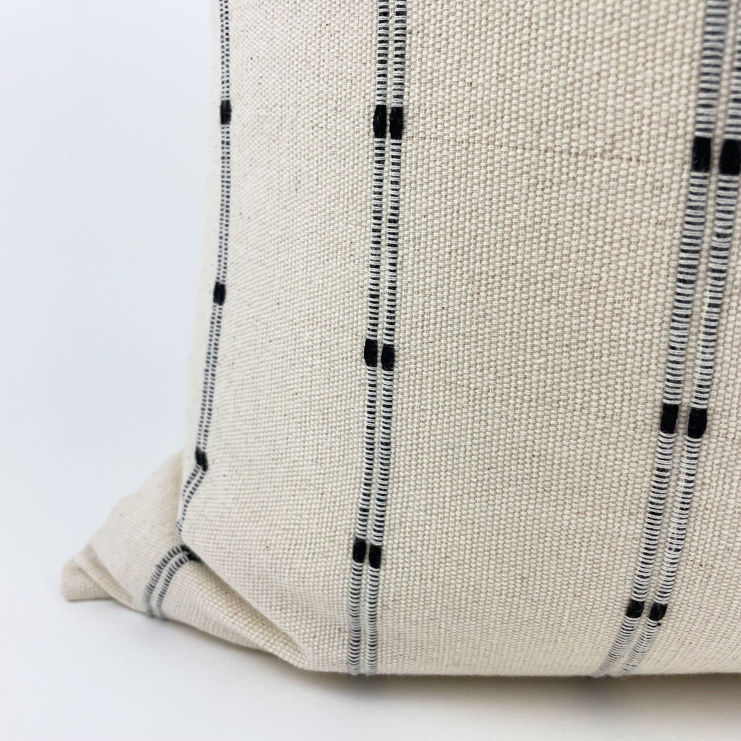 Cream and Black Stripe Pillow Cover