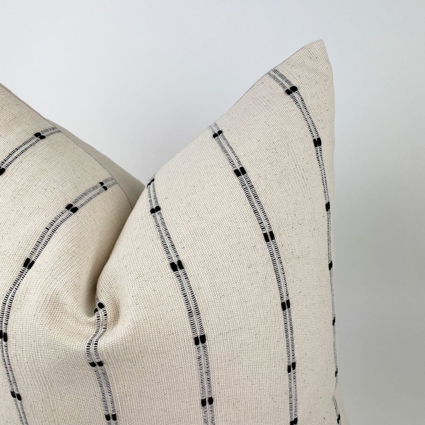 Cream and Black Stripe Pillow Cover