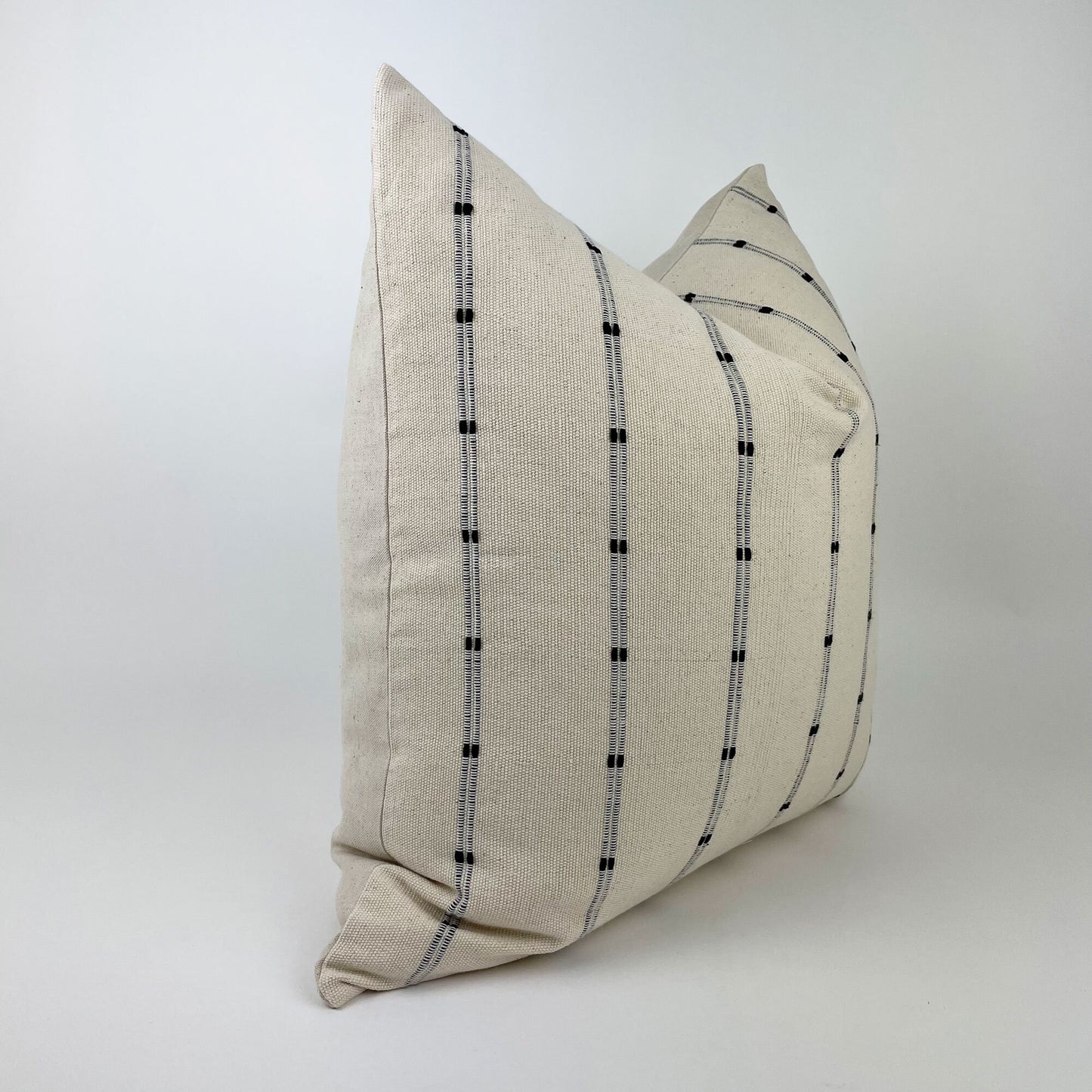 Cream and Black Stripe Pillow Cover