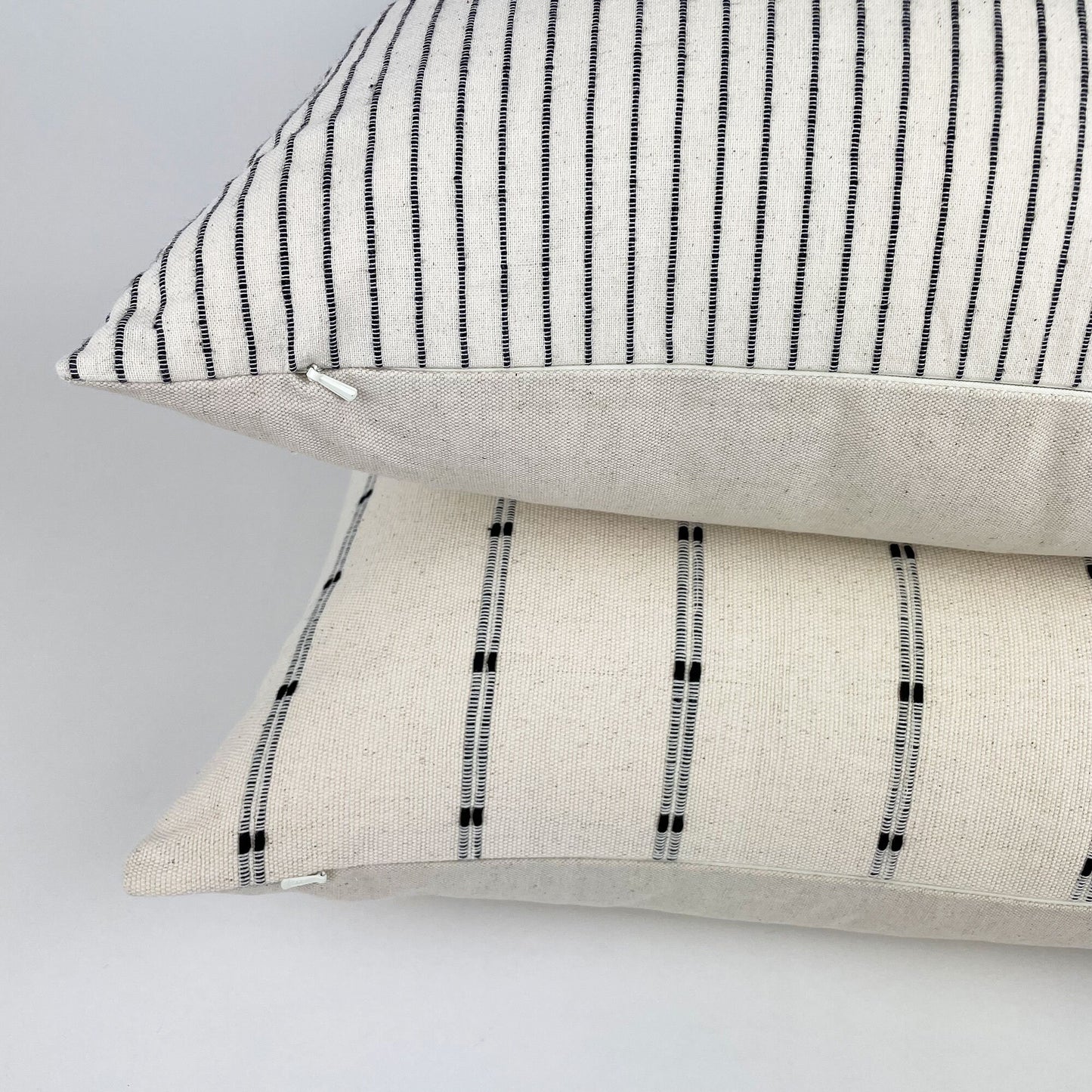 Cream and Black Stripe Pillow Cover