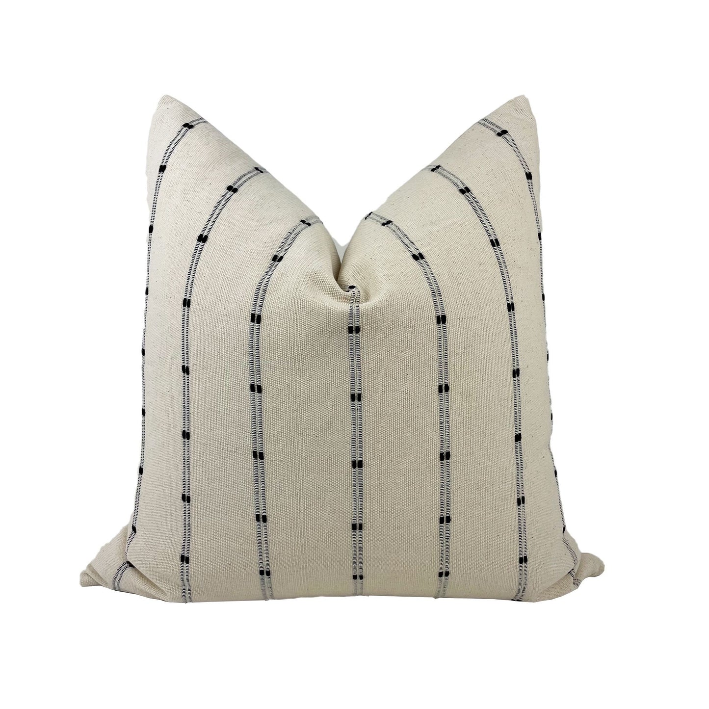 Cream and Black Stripe Pillow Cover