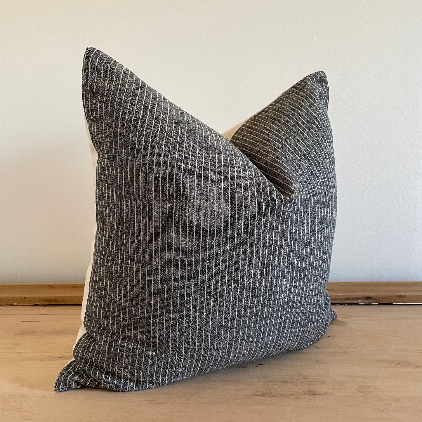 Gray Stripe Pillow Cover, Modern Farmhouse Pillow