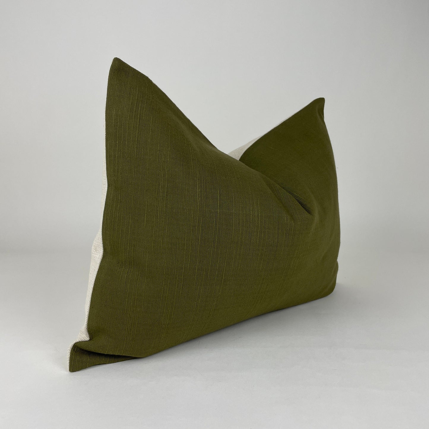 Olive Green Pillow Cover, Olive Green Textured Handwoven Cotton Pillow Cover