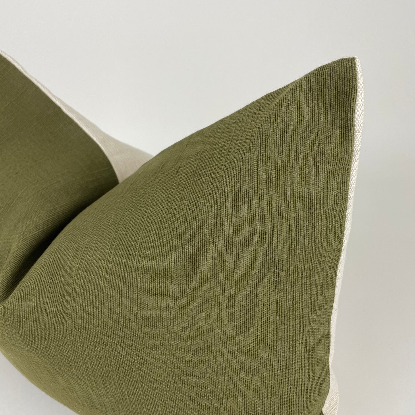 Olive Green Pillow Cover, Olive Green Textured Handwoven Cotton Pillow Cover