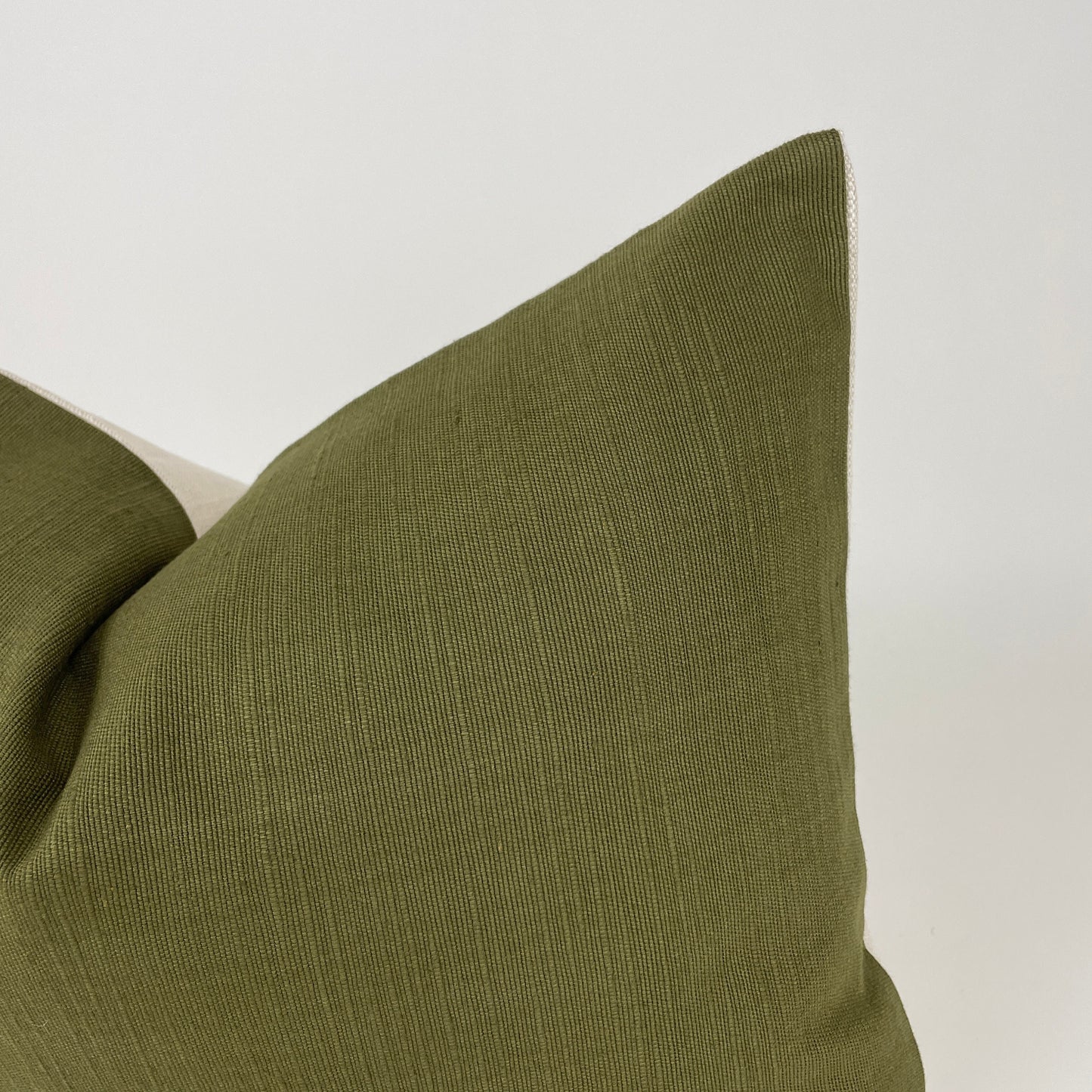 Olive Green Pillow Cover, Olive Green Textured Handwoven Cotton Pillow Cover