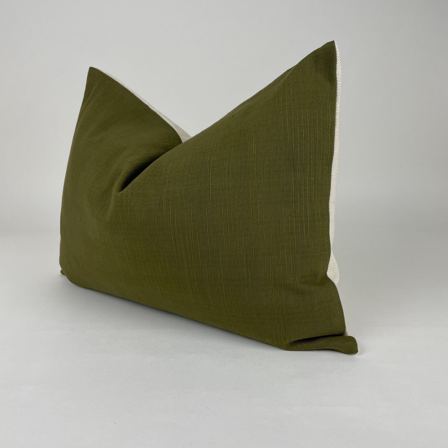 Olive Green Pillow Cover, Olive Green Textured Handwoven Cotton Pillow Cover