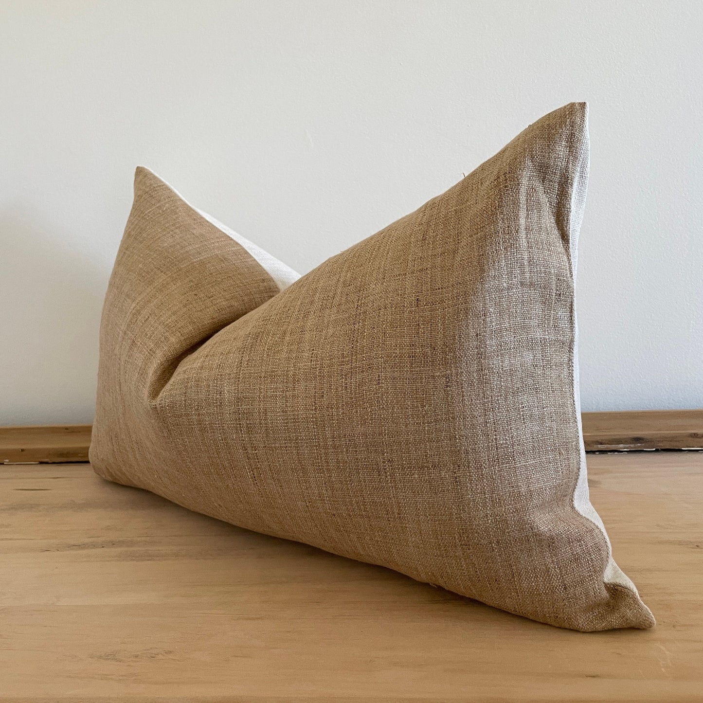 Camel Woven Hemp Pillow Cover, Lumbar Pillow