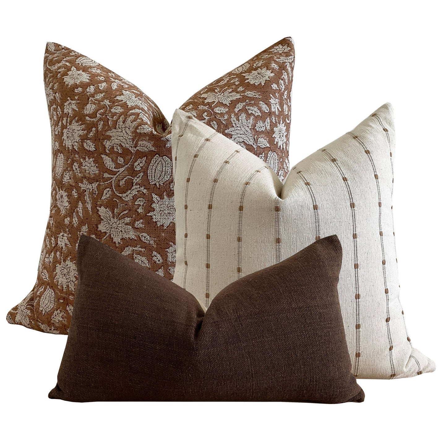 Dark Brown Woven lumbar Pillow Cover, Designer Pillow Covers