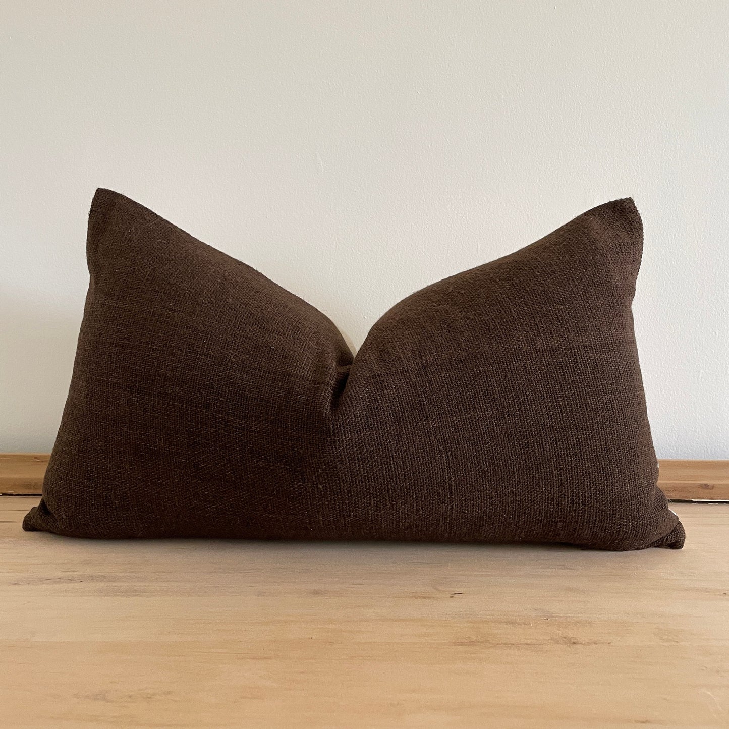 Dark Brown Woven lumbar Pillow Cover, Designer Pillow Covers