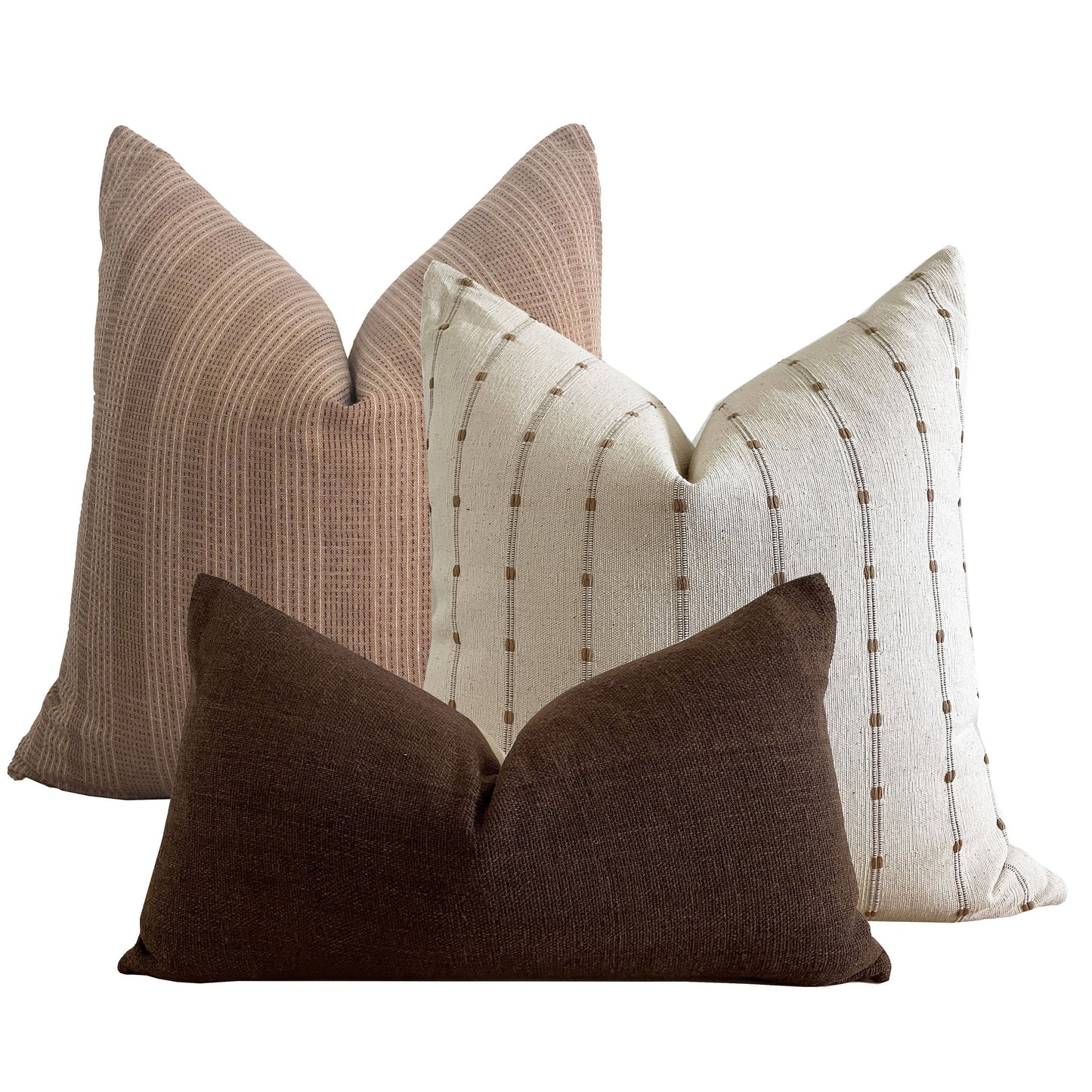 Dark Brown Woven lumbar Pillow Cover, Designer Pillow Covers