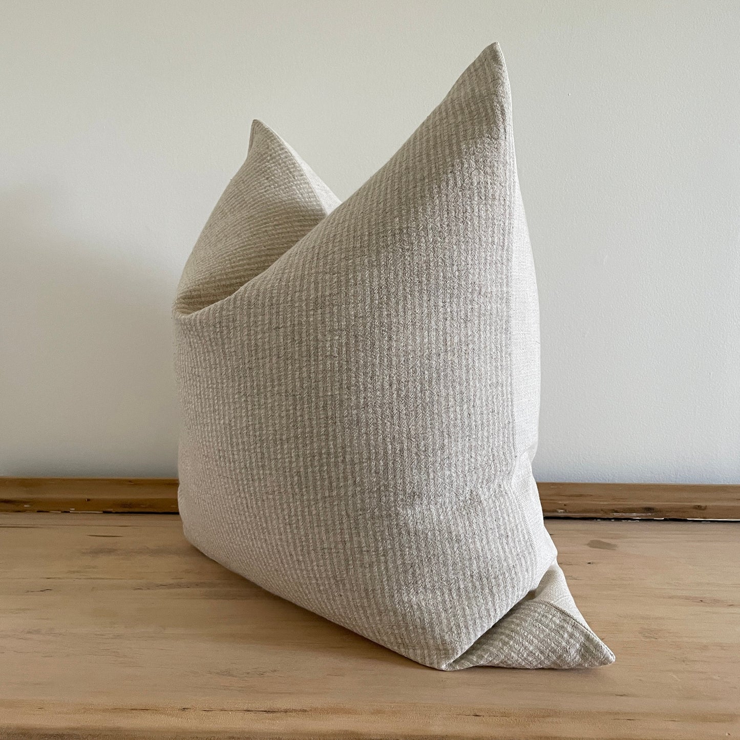 Natural Stripe Pillow Cover, Textured Stripe Modern Farmhouse Pillow, Linen Pillow