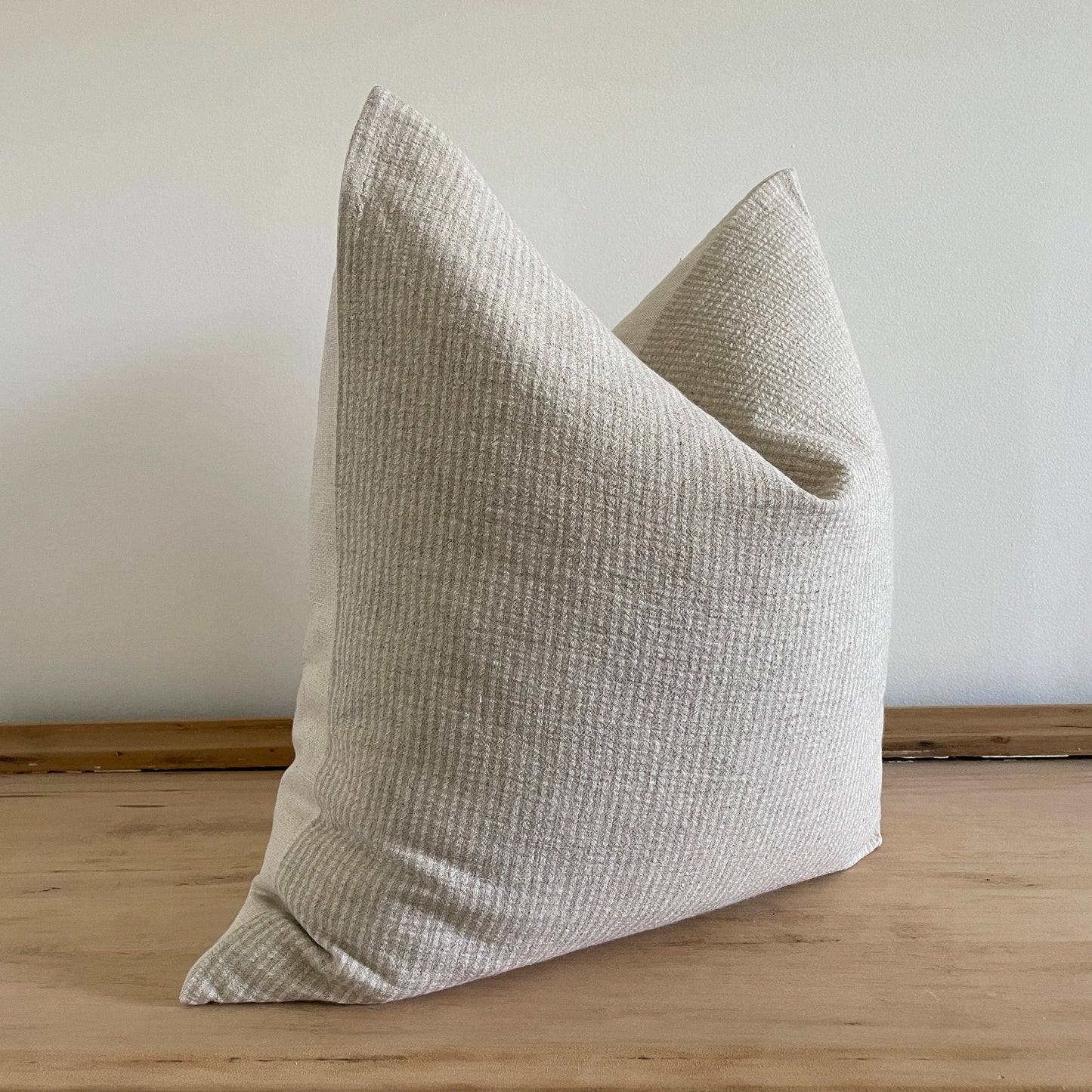 Natural Stripe Pillow Cover, Textured Stripe Modern Farmhouse Pillow, Linen Pillow