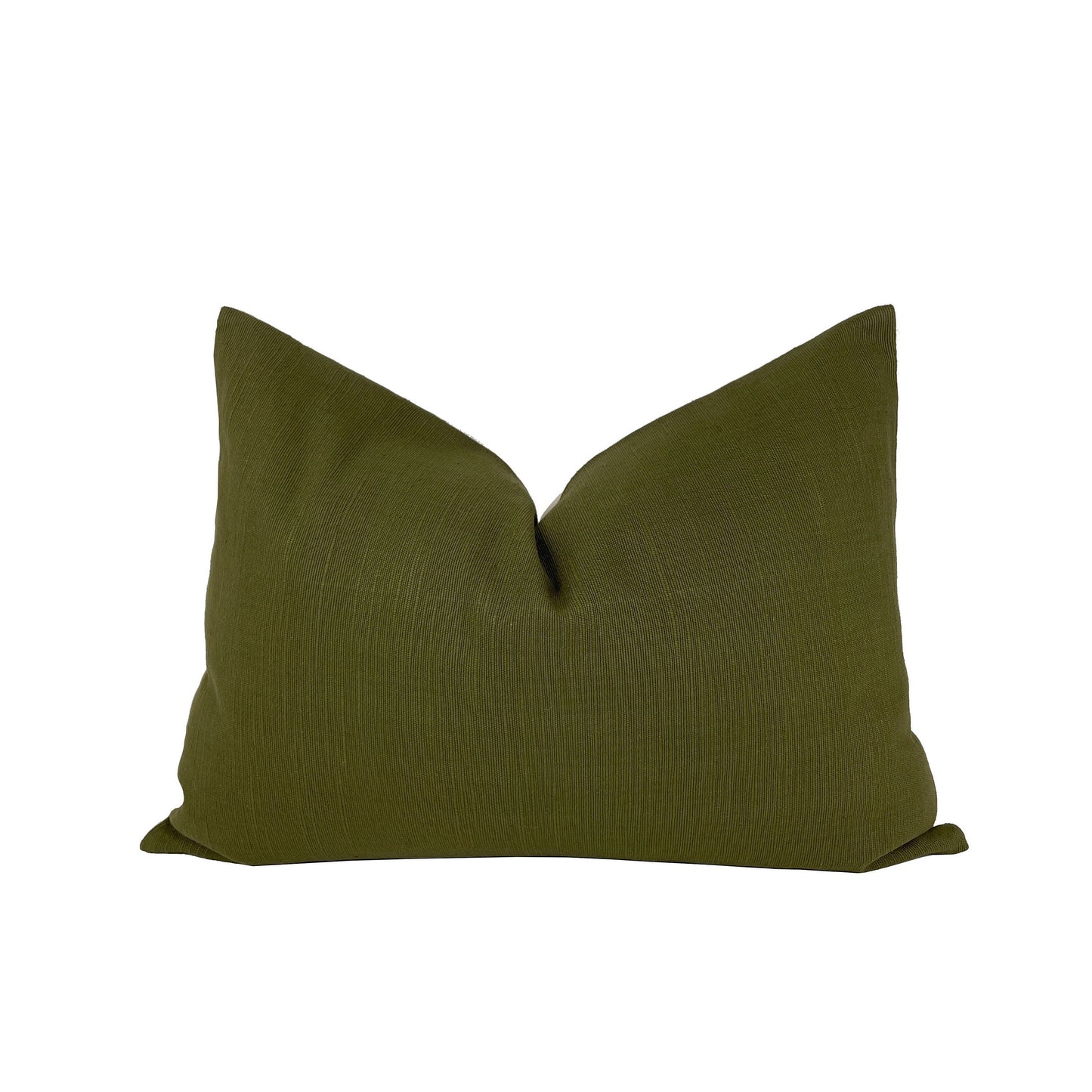 Olive Green Pillow Cover, Olive Green Textured Handwoven Cotton Pillow Cover