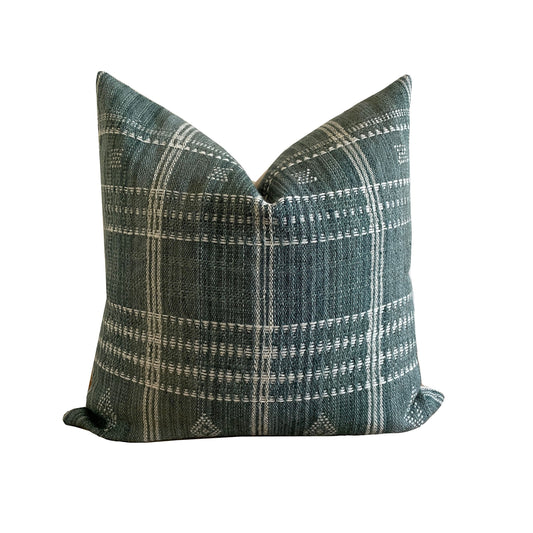 Green Wool Pillow Cover, Designer Woven Pillows