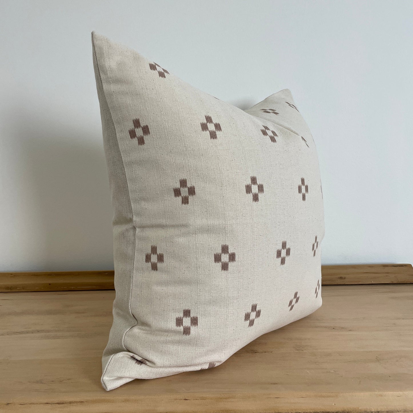 Cream and Tan Batik Pillow cover, Neutral Pillow Cover