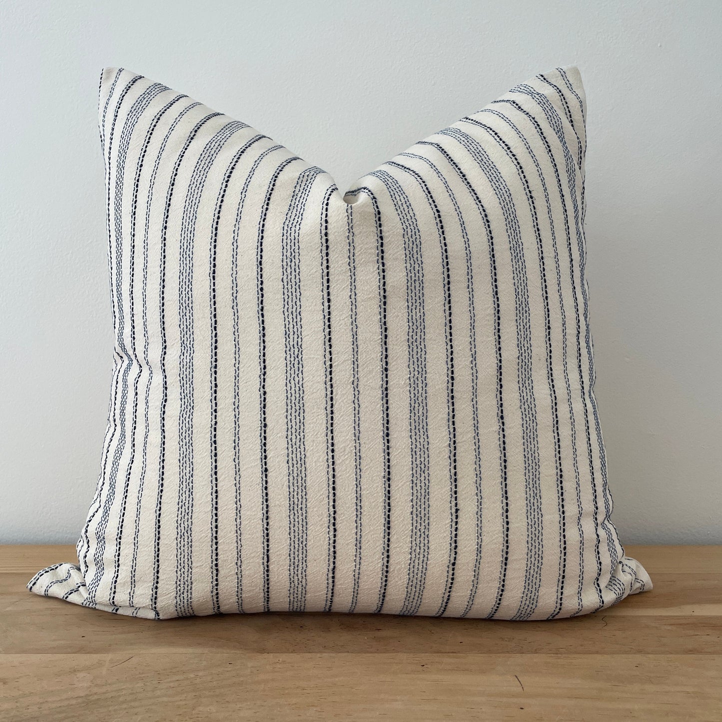 Navy Blue Sashiko Stripe Pillow Cover