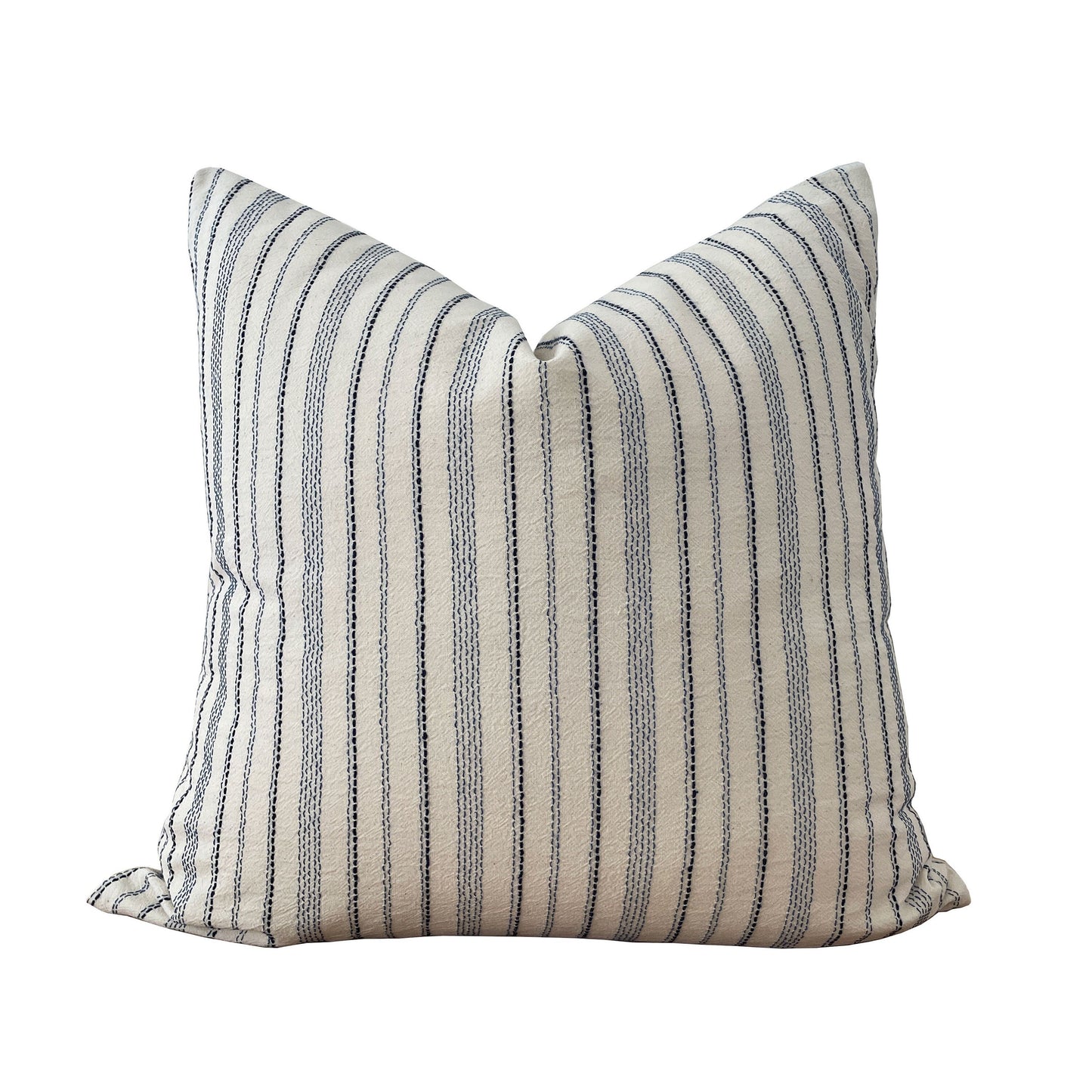 Navy Blue Sashiko Stripe Pillow Cover