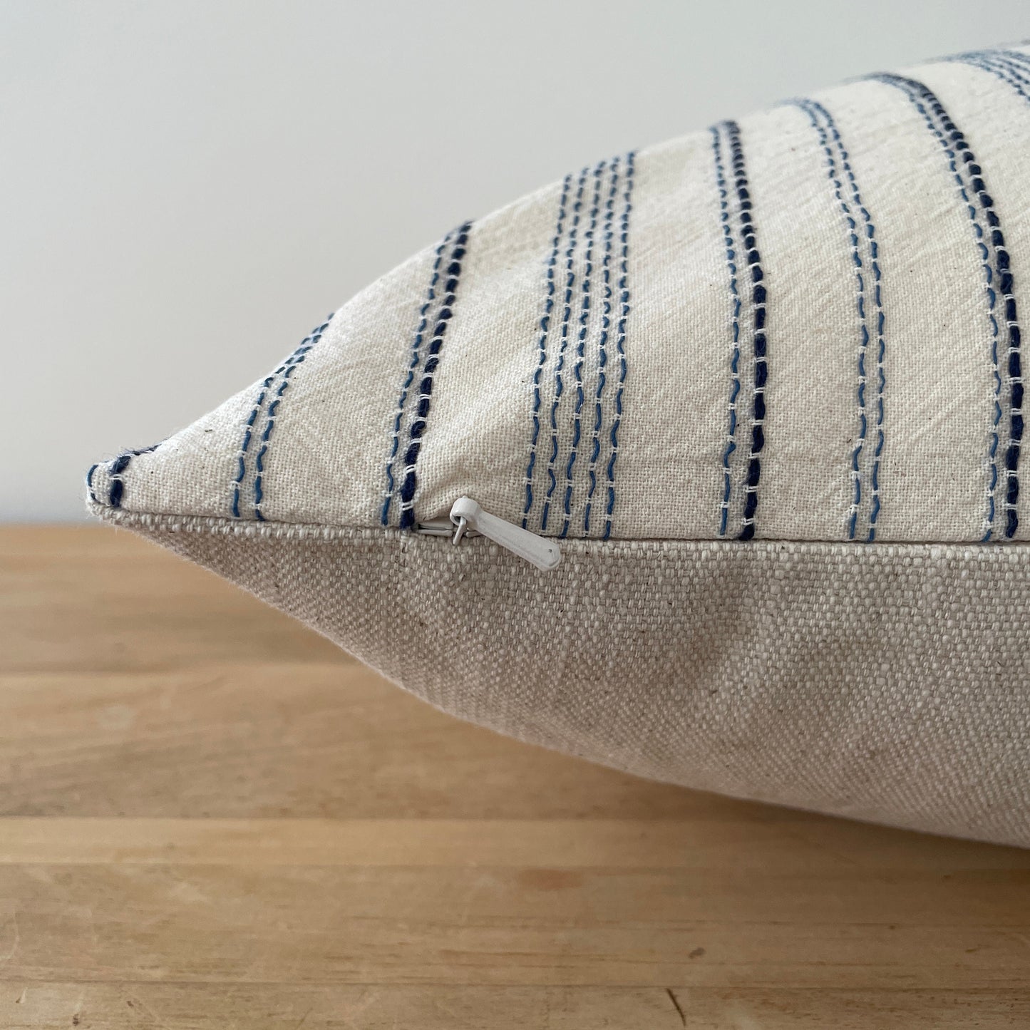 Navy Blue Sashiko Stripe Pillow Cover