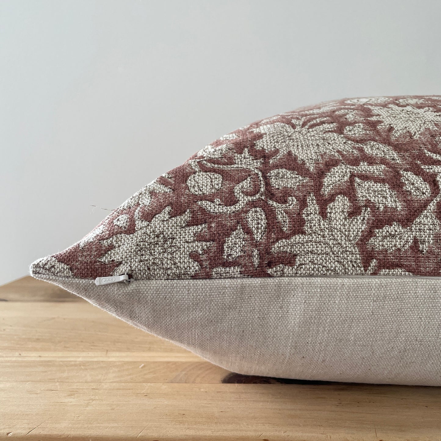 18" Block Print Pillow Cover on Textured Linen Pillow