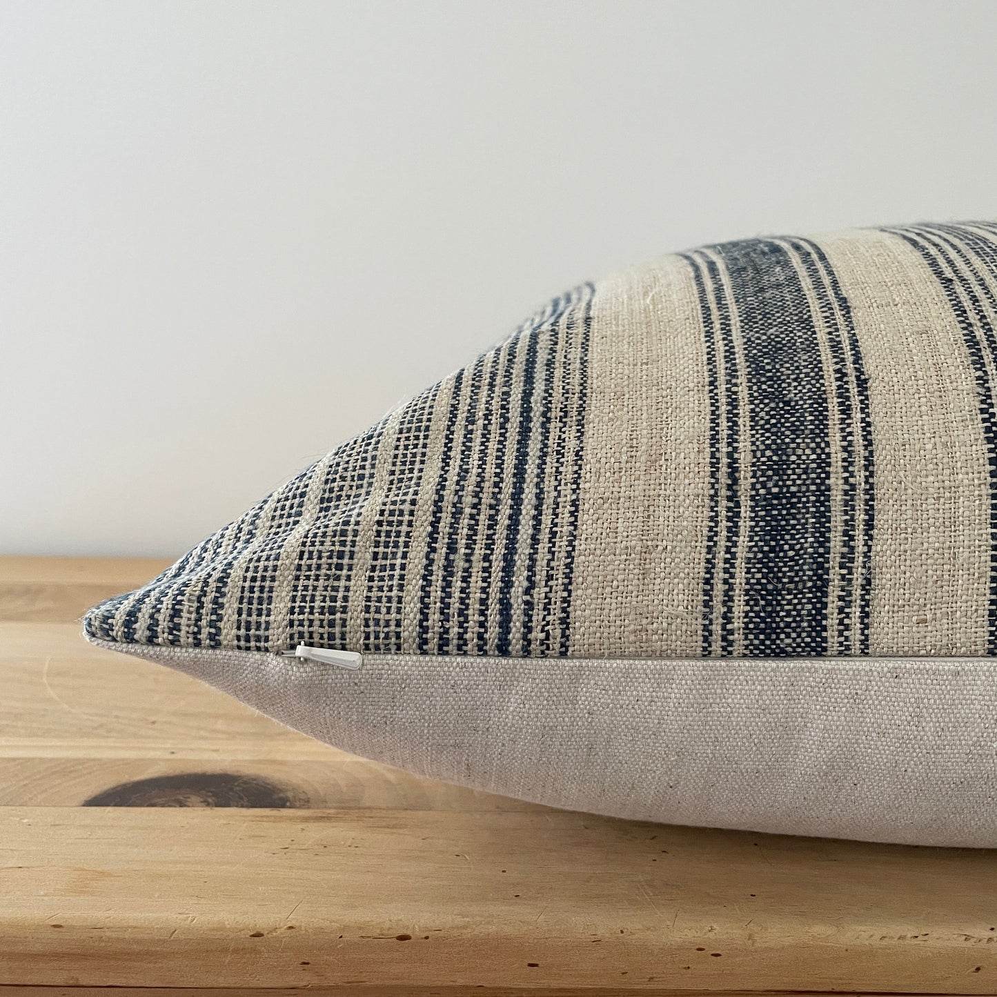 Indigo and Natural Stripe Hmong Pillow Cover