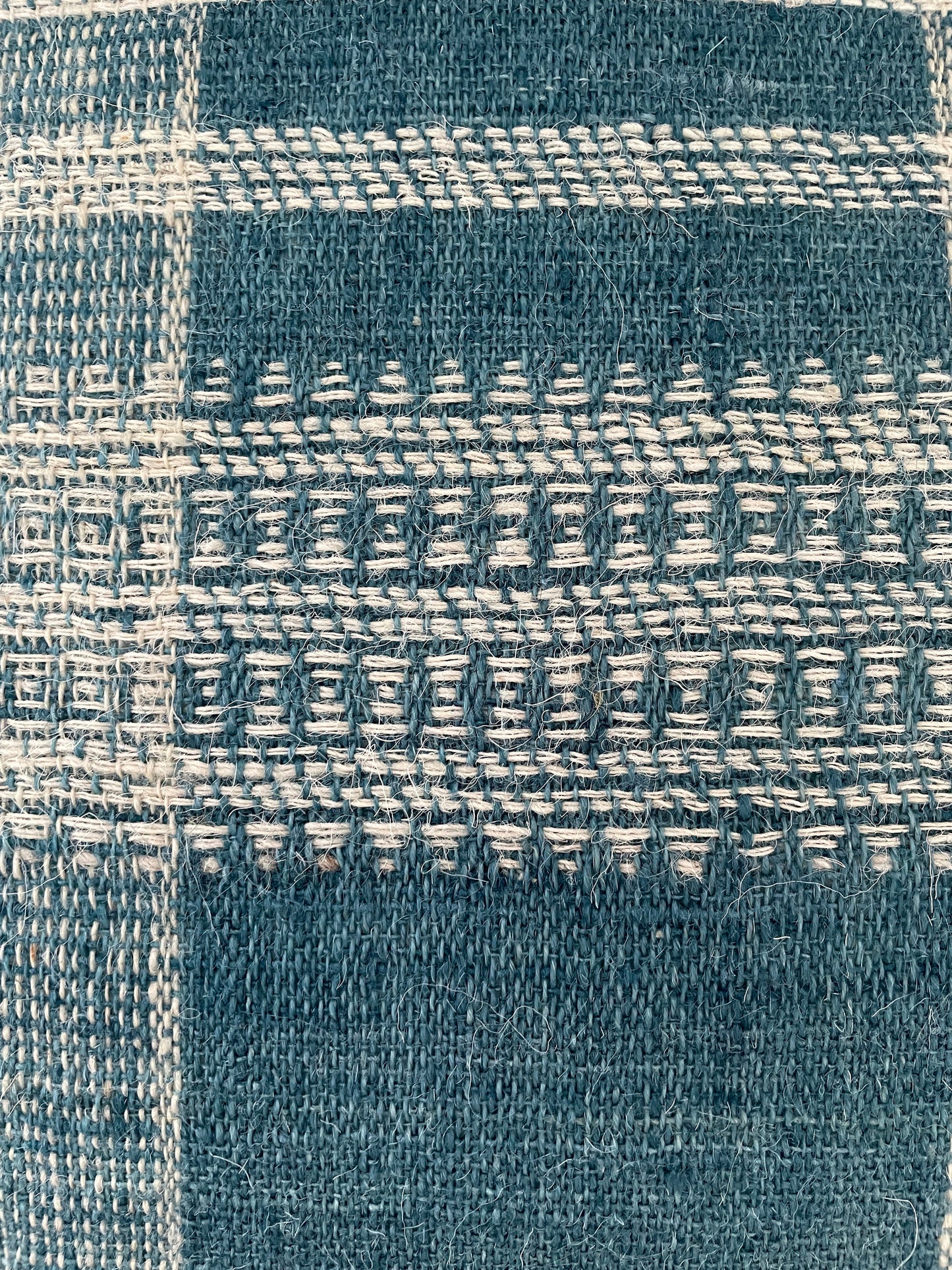 Blue Indian Wool Pillow Cover