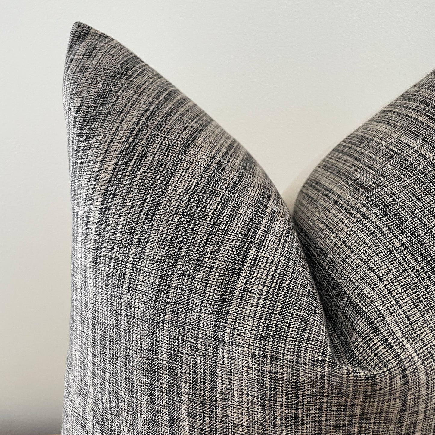 Black and Natural Stripe Pillow Cover