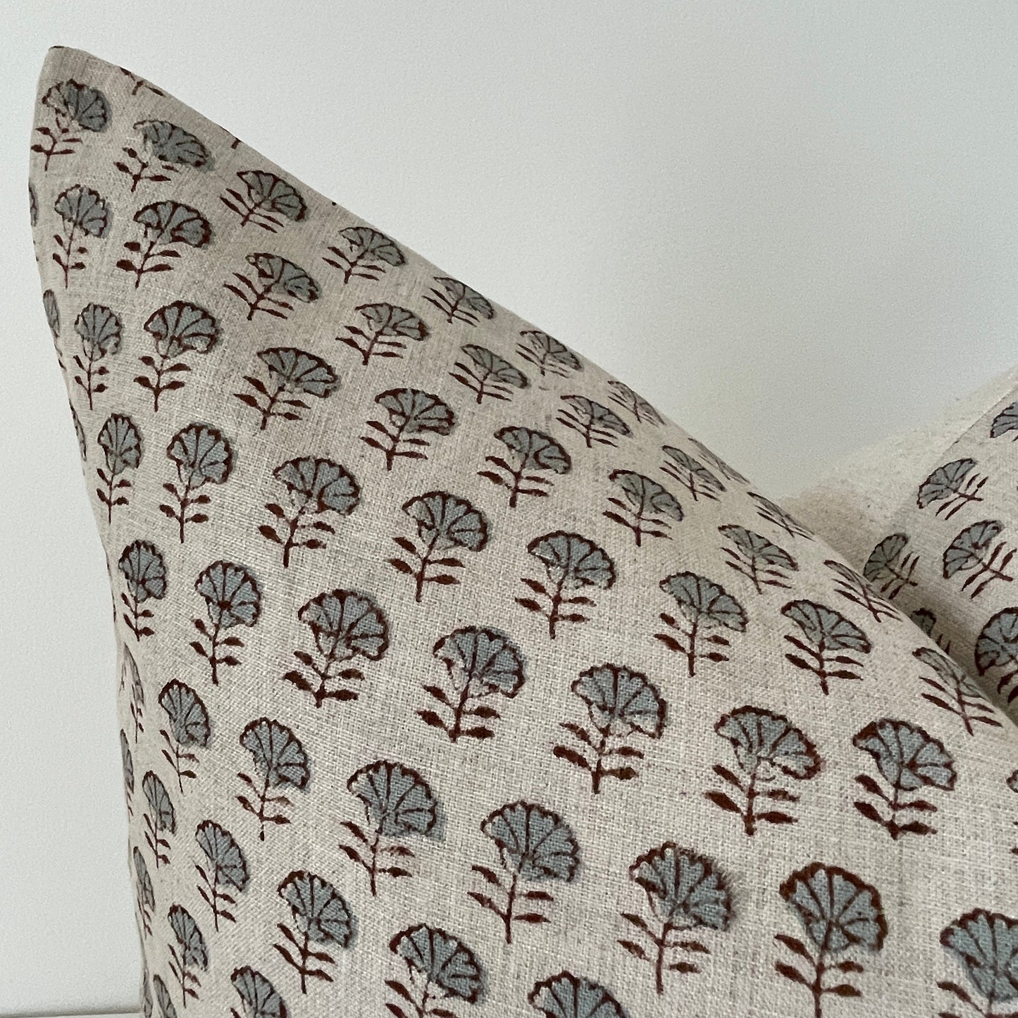 Block Print Linen Pillow Cover, Neutral Pillow Cover