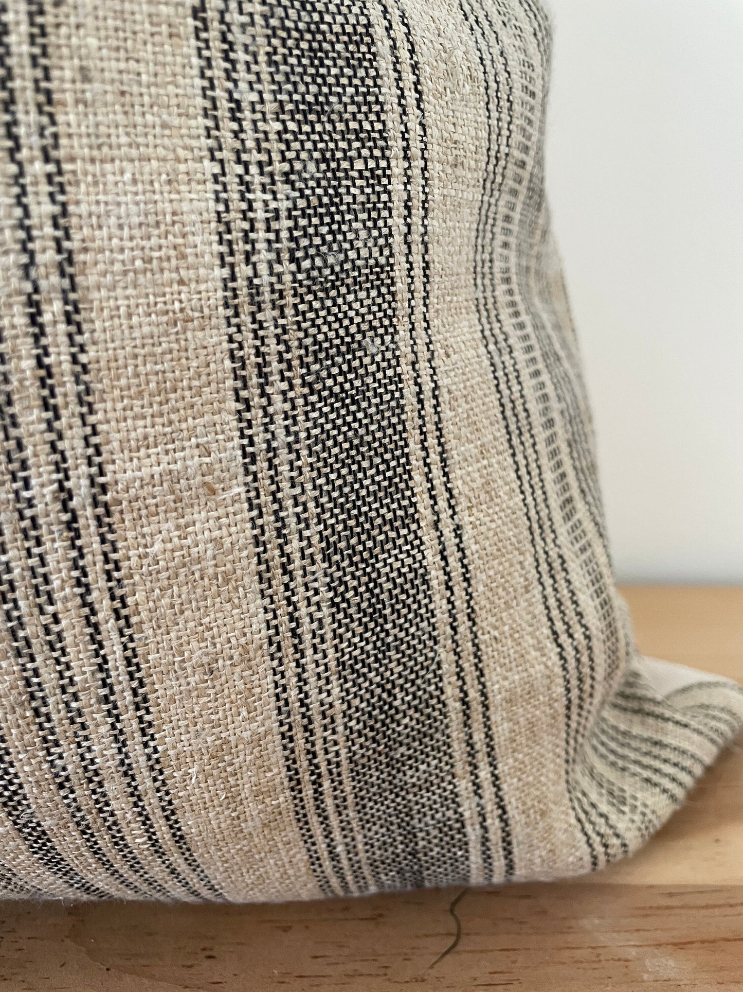 Natural Stripe Hmong Pillow Cover, Hemp Stripe Pillow