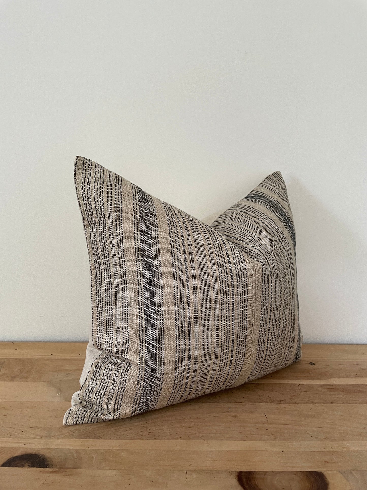 Natural Stripe Hmong Pillow Cover, Hemp Stripe Pillow