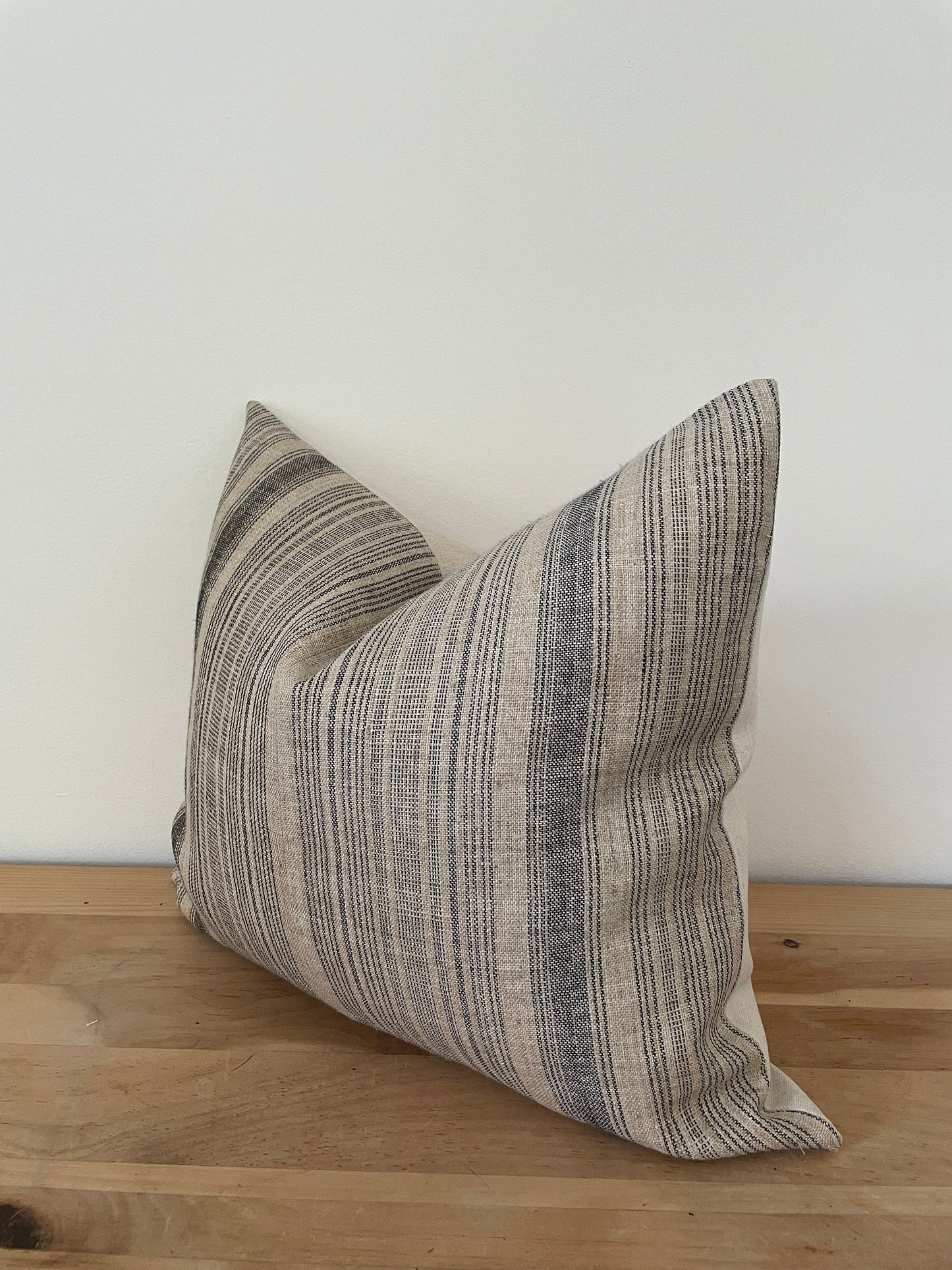 Natural Stripe Hmong Pillow Cover, Hemp Stripe Pillow