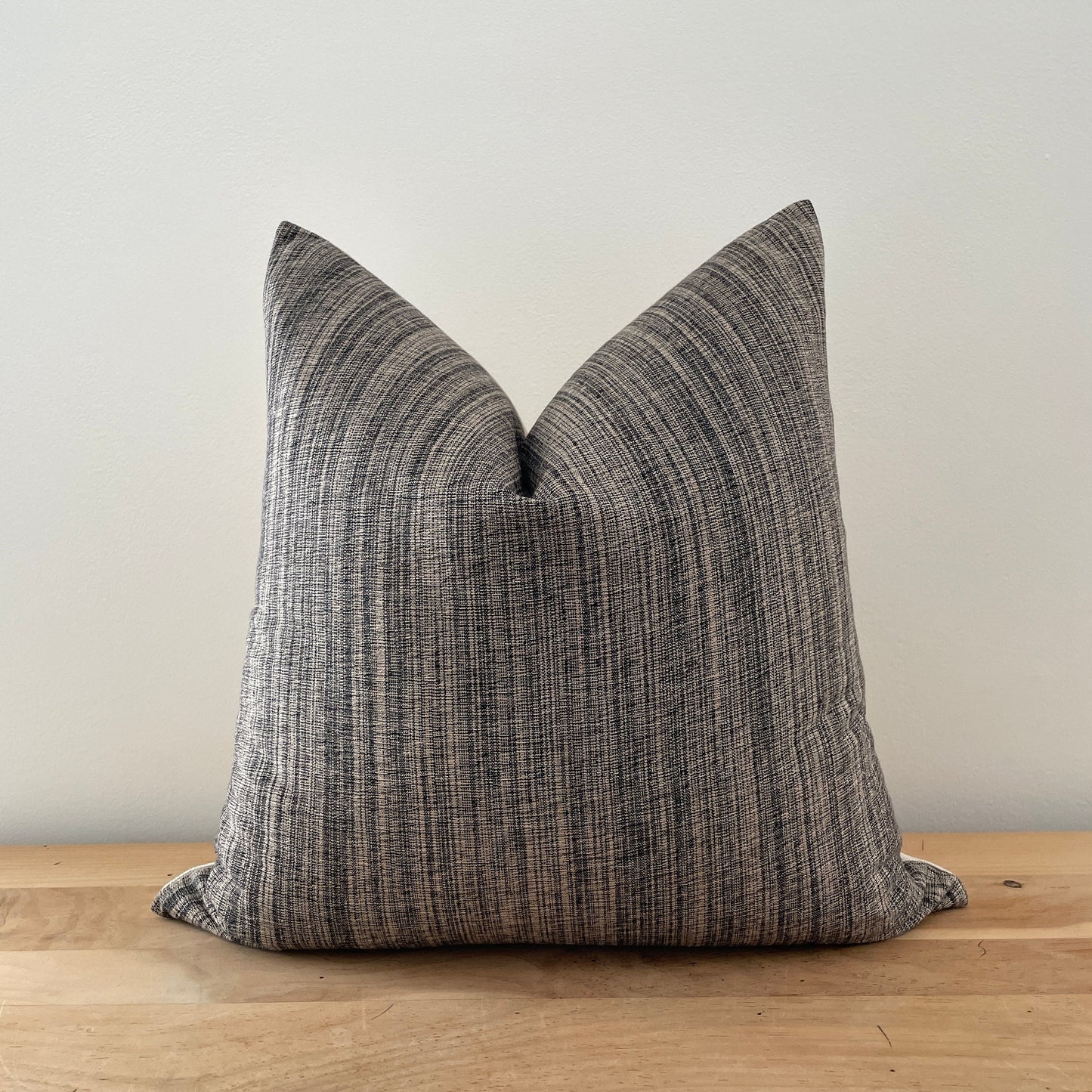 Black and Natural Stripe Pillow Cover