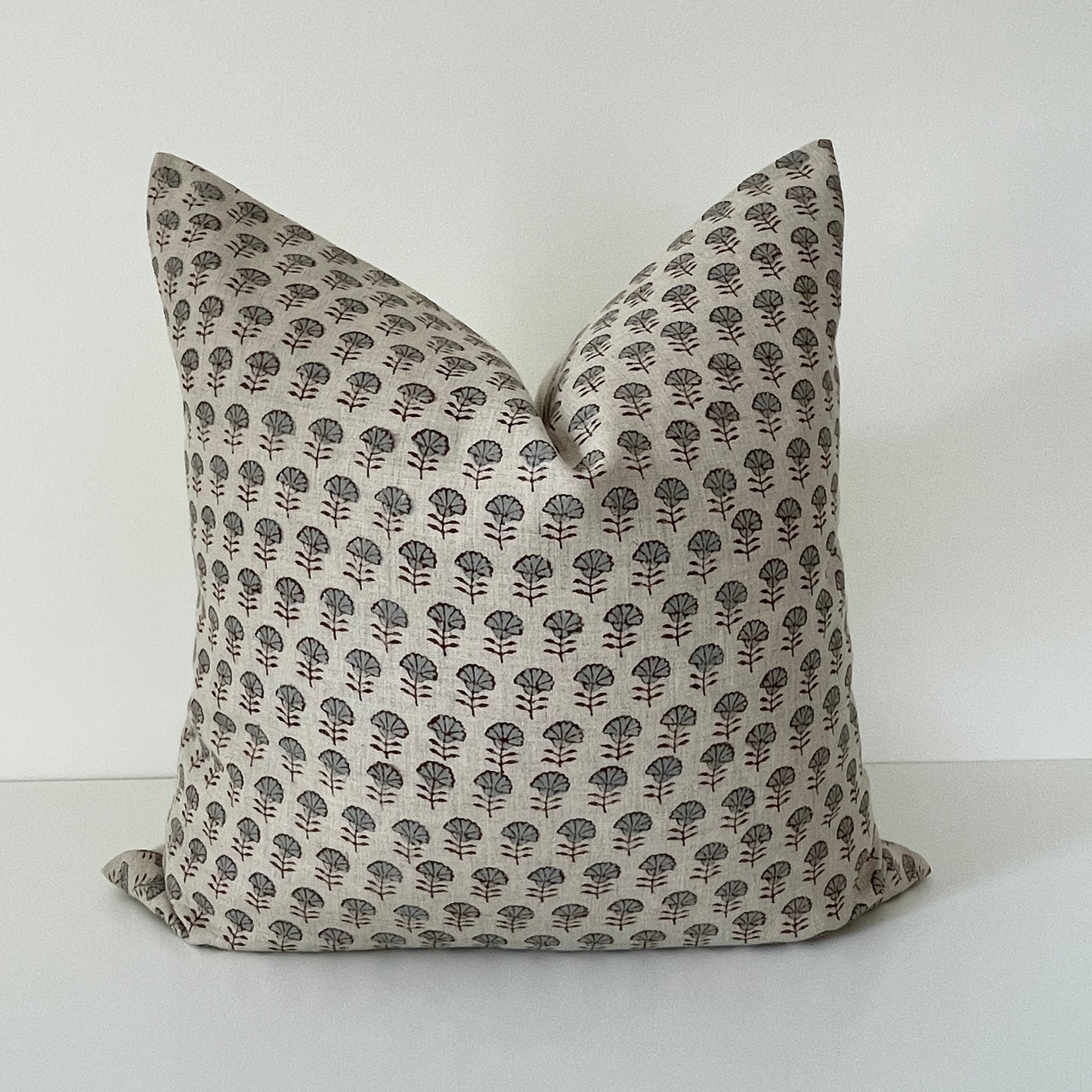 Block Print Linen Pillow Cover, Neutral Pillow Cover