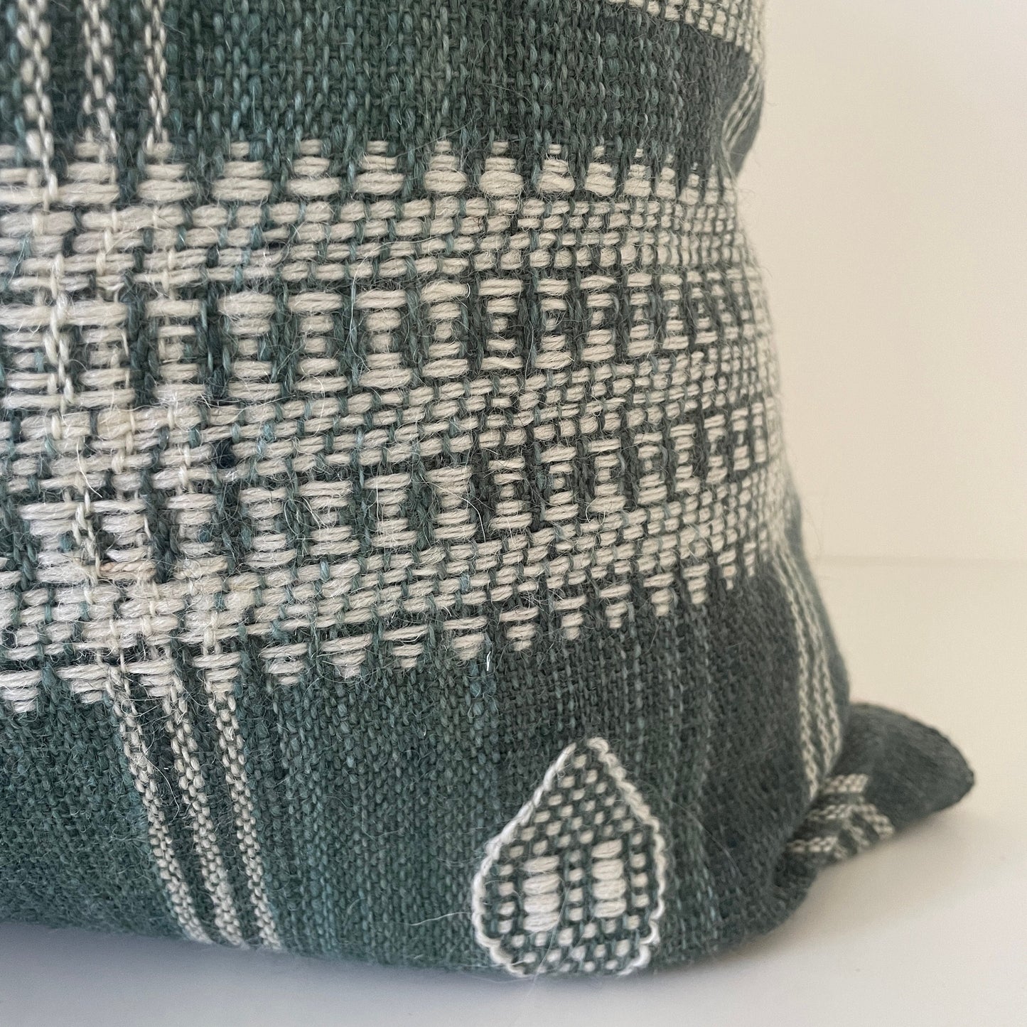 Blue Green Wool Pillow Cover, Designer Woven Pillows