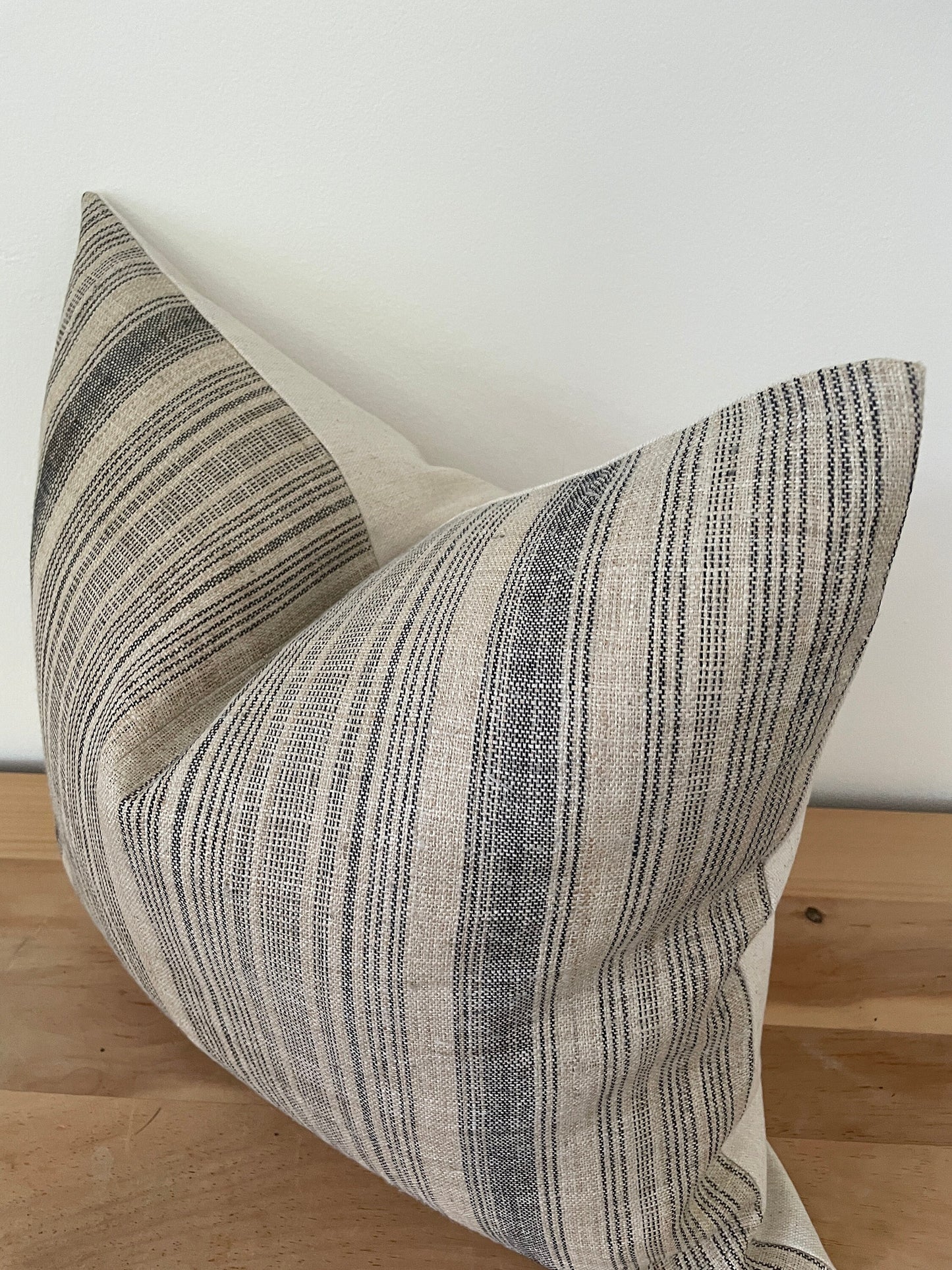 Natural Stripe Hmong Pillow Cover, Hemp Stripe Pillow