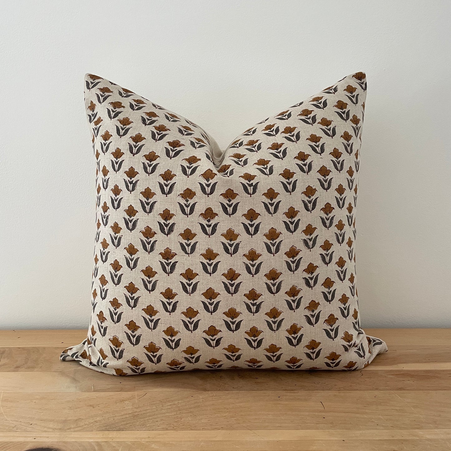 Floral Block Print Pillow Cover