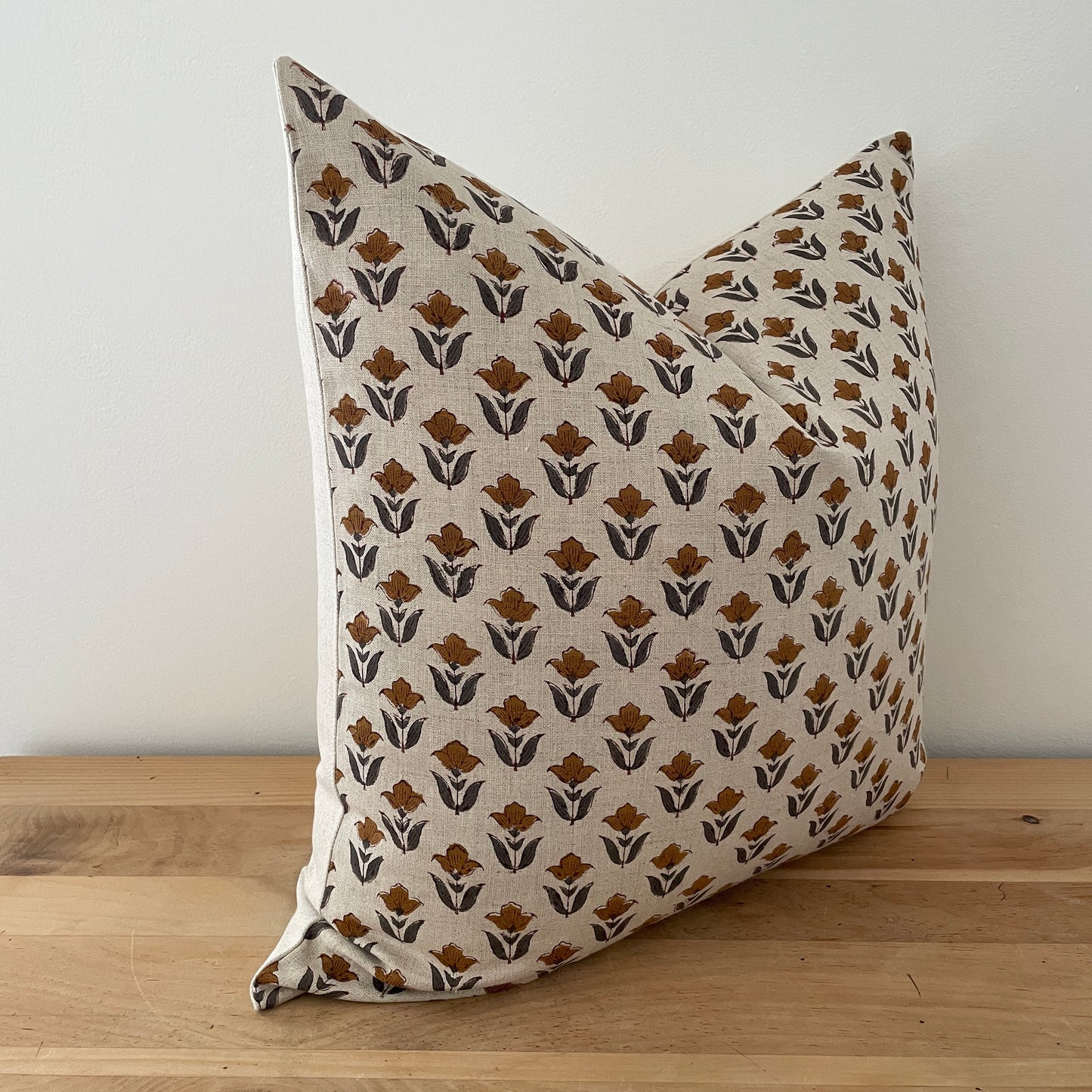 Floral Block Print Pillow Cover