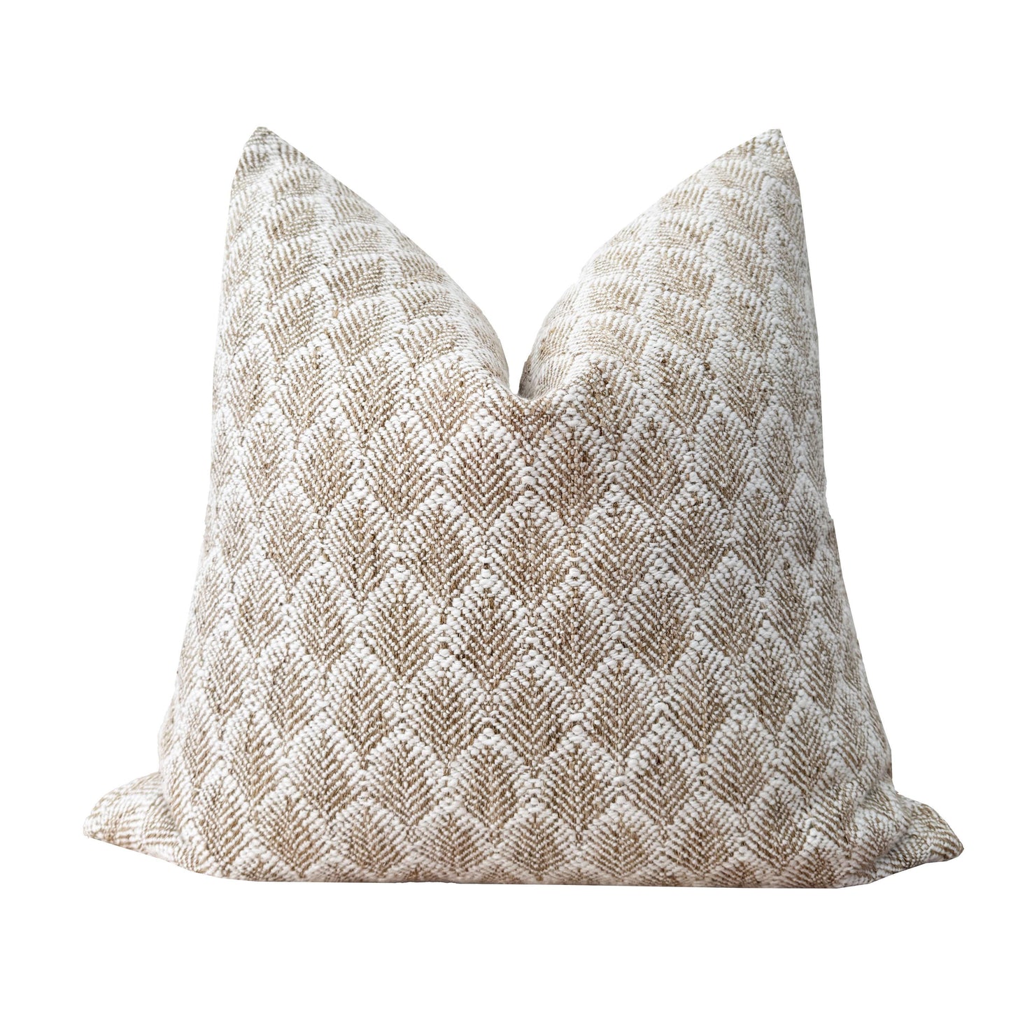 Woven Light Brown and Soft White Pillow Cover, Designer Pillow Covers